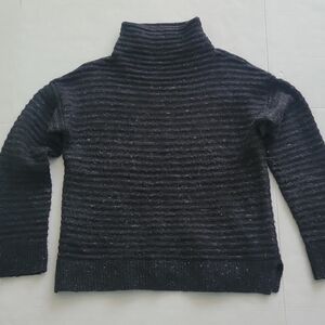 Madewell Wool Blend Belmont Donegal Mock Neck Sweater Gray Women's Small